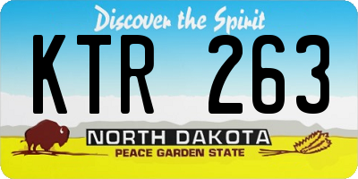 ND license plate KTR263