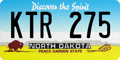 ND license plate KTR275