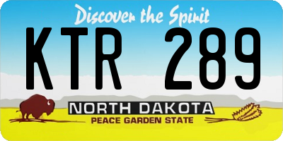 ND license plate KTR289