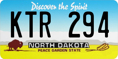 ND license plate KTR294