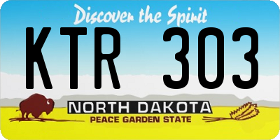 ND license plate KTR303