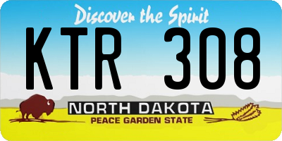 ND license plate KTR308