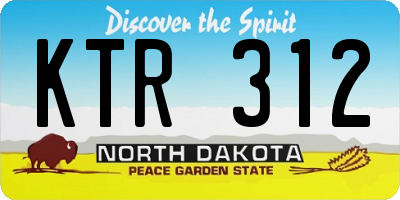 ND license plate KTR312