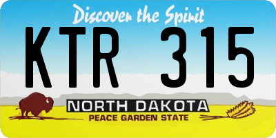 ND license plate KTR315
