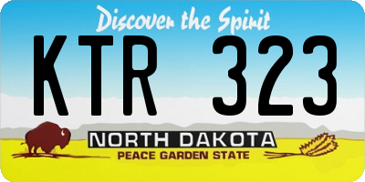 ND license plate KTR323