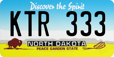 ND license plate KTR333