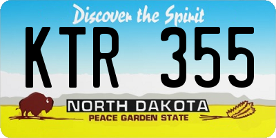 ND license plate KTR355