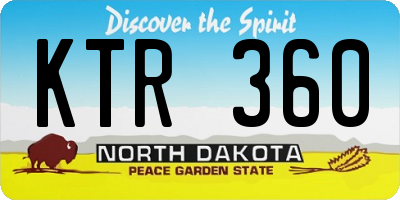 ND license plate KTR360