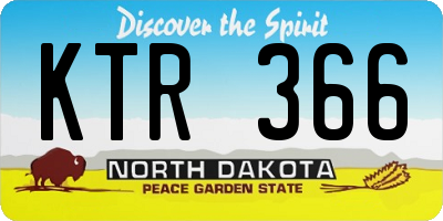 ND license plate KTR366