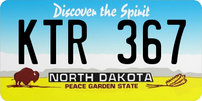 ND license plate KTR367