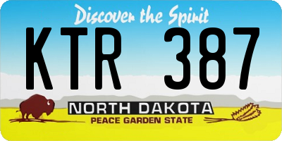 ND license plate KTR387