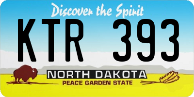 ND license plate KTR393