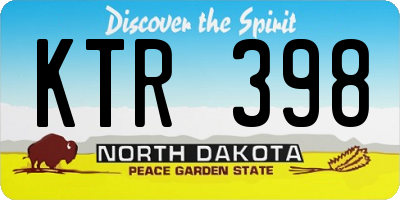ND license plate KTR398