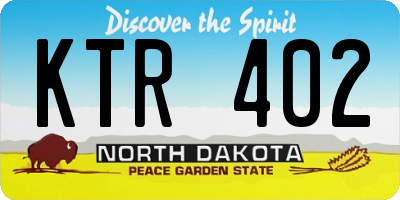 ND license plate KTR402