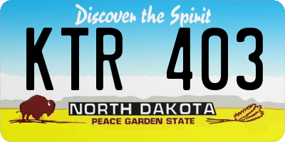 ND license plate KTR403