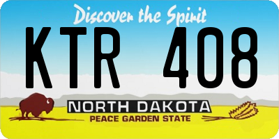 ND license plate KTR408