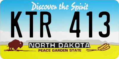 ND license plate KTR413
