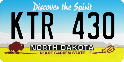 ND license plate KTR430