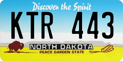 ND license plate KTR443