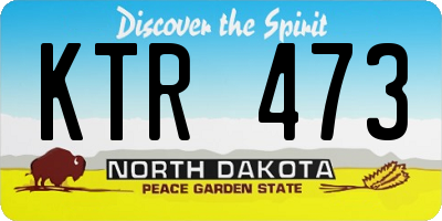 ND license plate KTR473