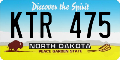 ND license plate KTR475