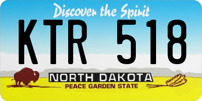 ND license plate KTR518