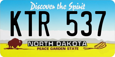 ND license plate KTR537