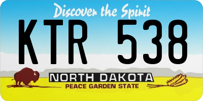 ND license plate KTR538