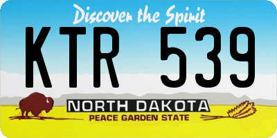 ND license plate KTR539