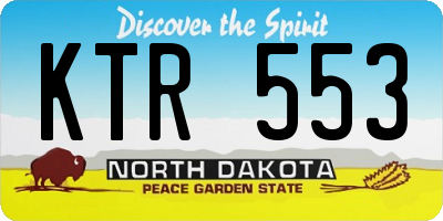 ND license plate KTR553