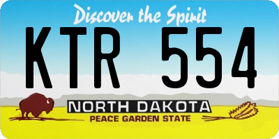 ND license plate KTR554