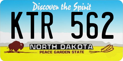 ND license plate KTR562