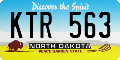 ND license plate KTR563