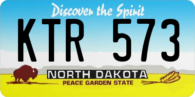 ND license plate KTR573