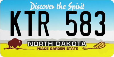 ND license plate KTR583