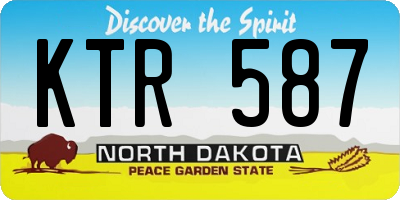 ND license plate KTR587