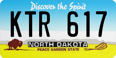 ND license plate KTR617