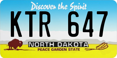 ND license plate KTR647