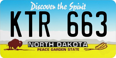 ND license plate KTR663