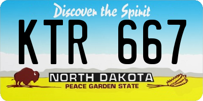 ND license plate KTR667