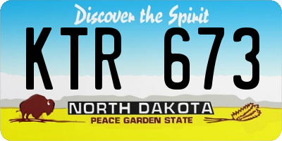 ND license plate KTR673