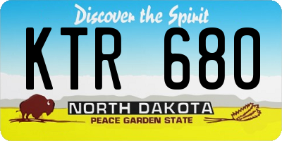 ND license plate KTR680
