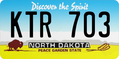 ND license plate KTR703