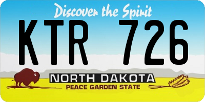 ND license plate KTR726
