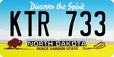 ND license plate KTR733
