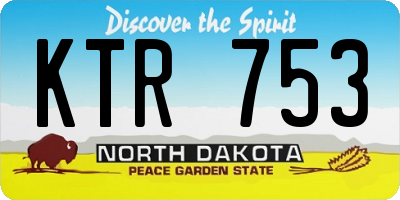 ND license plate KTR753