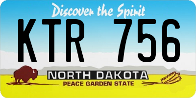 ND license plate KTR756