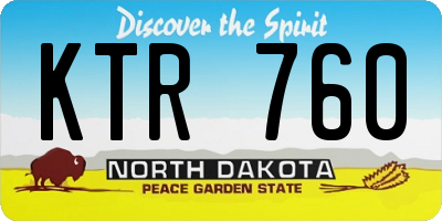 ND license plate KTR760