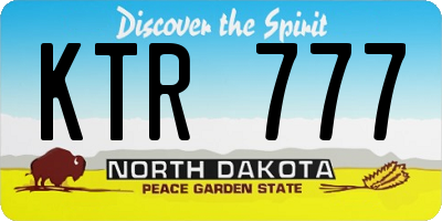 ND license plate KTR777