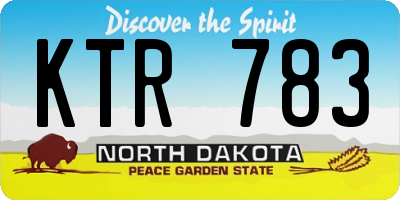 ND license plate KTR783